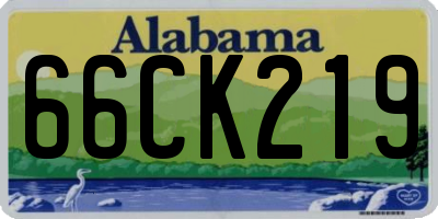 AL license plate 66CK219