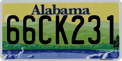 AL license plate 66CK231
