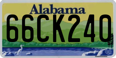 AL license plate 66CK240