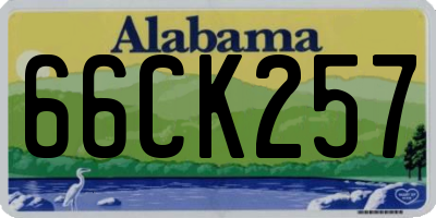AL license plate 66CK257