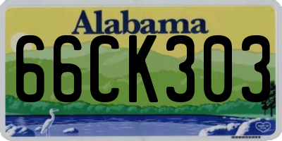 AL license plate 66CK303