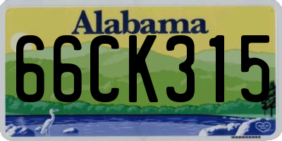 AL license plate 66CK315