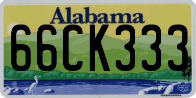 AL license plate 66CK333