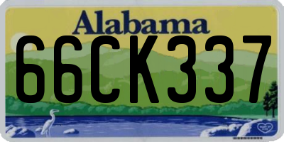 AL license plate 66CK337