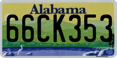 AL license plate 66CK353