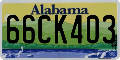 AL license plate 66CK403