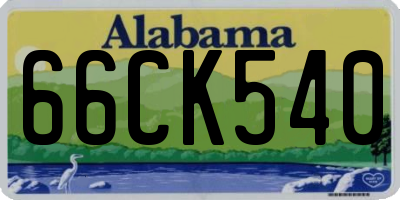 AL license plate 66CK540