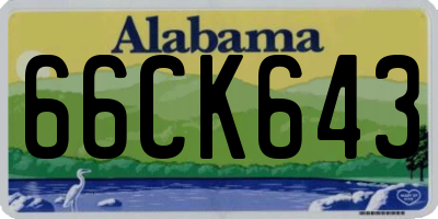 AL license plate 66CK643