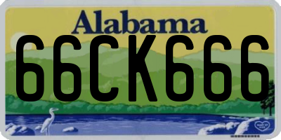 AL license plate 66CK666
