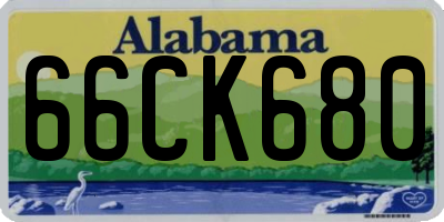 AL license plate 66CK680