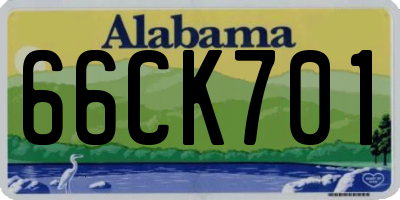 AL license plate 66CK701