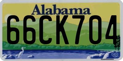 AL license plate 66CK704