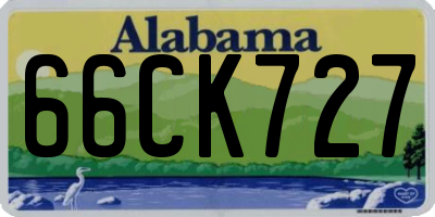 AL license plate 66CK727