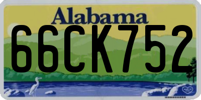 AL license plate 66CK752
