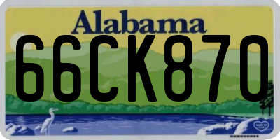 AL license plate 66CK870