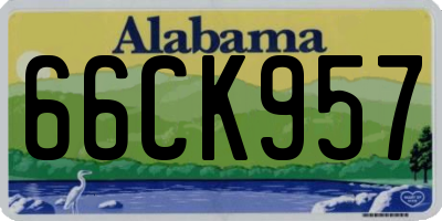 AL license plate 66CK957