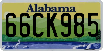 AL license plate 66CK985