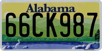 AL license plate 66CK987