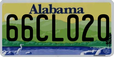 AL license plate 66CL020