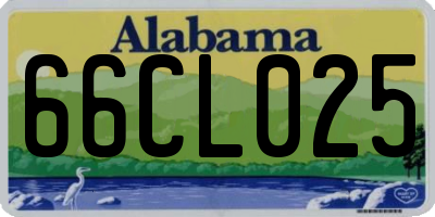 AL license plate 66CL025