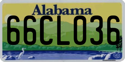 AL license plate 66CL036