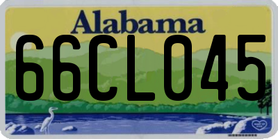 AL license plate 66CL045
