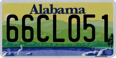 AL license plate 66CL051