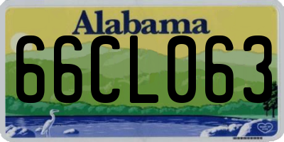 AL license plate 66CL063