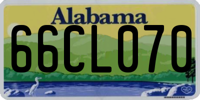 AL license plate 66CL070