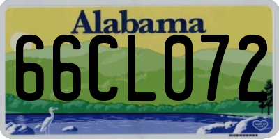 AL license plate 66CL072