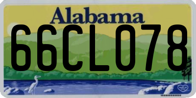 AL license plate 66CL078