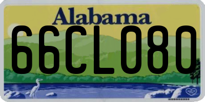 AL license plate 66CL080