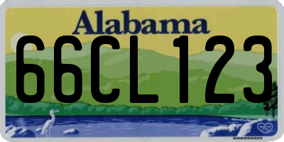 AL license plate 66CL123