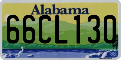AL license plate 66CL130