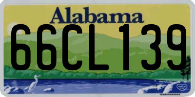 AL license plate 66CL139