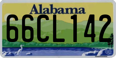 AL license plate 66CL142