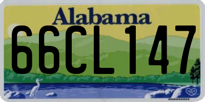 AL license plate 66CL147