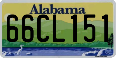 AL license plate 66CL151