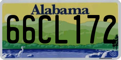 AL license plate 66CL172