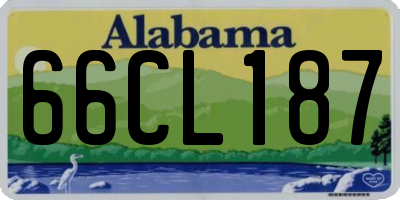 AL license plate 66CL187