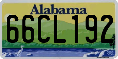 AL license plate 66CL192