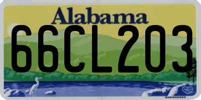 AL license plate 66CL203