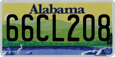 AL license plate 66CL208