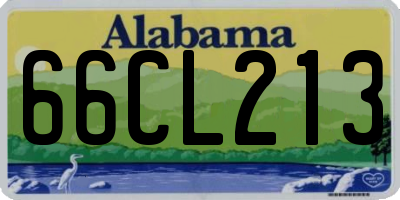 AL license plate 66CL213