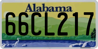 AL license plate 66CL217