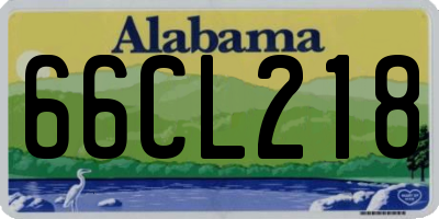 AL license plate 66CL218