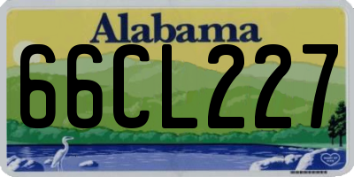 AL license plate 66CL227