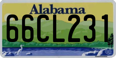 AL license plate 66CL231