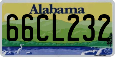 AL license plate 66CL232