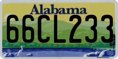 AL license plate 66CL233
